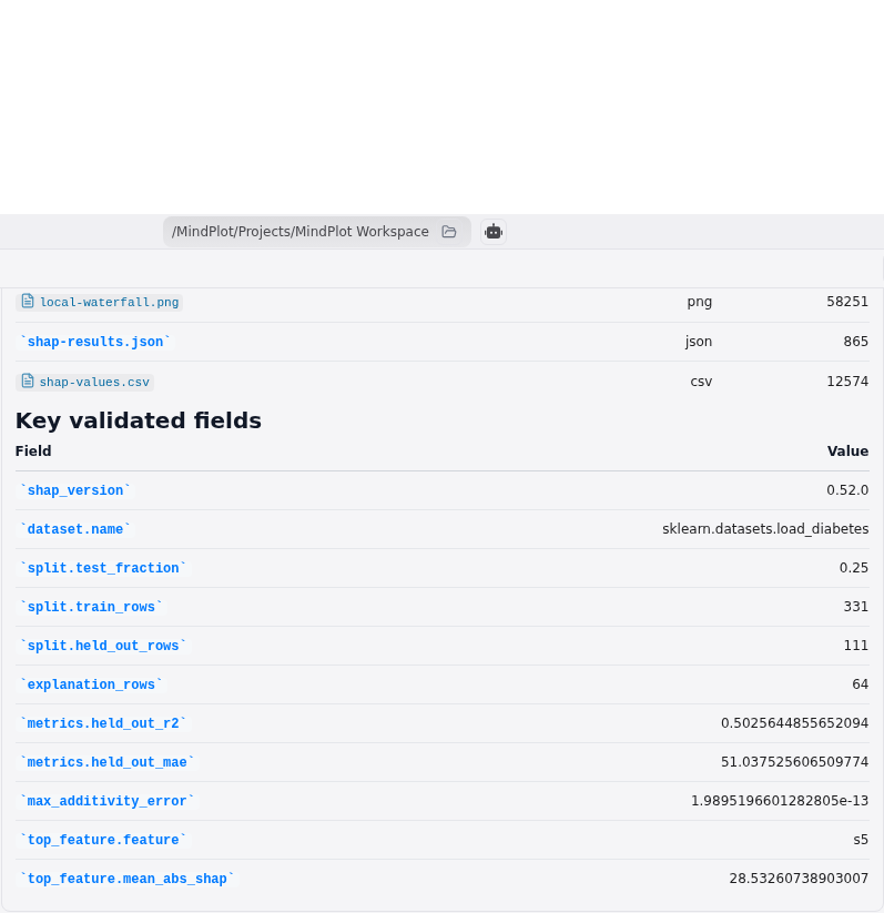 Focused results report for the validated SHAP workflow